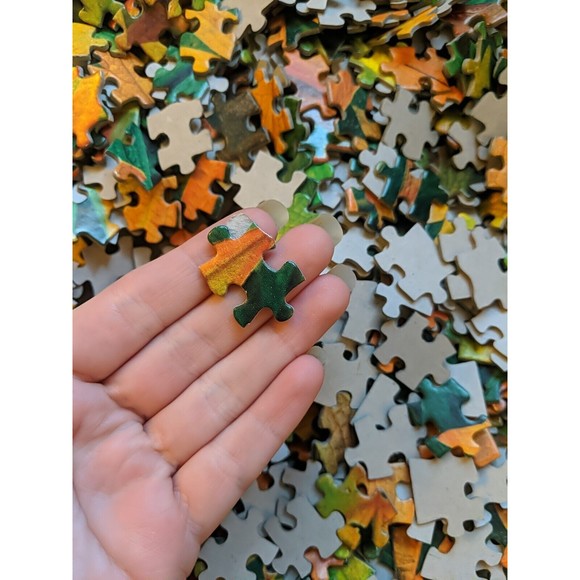 Vintage MB Just Imagine Jigsaw Puzzle 1500 Piece Burst Of Autumn Leaf Leaves - Picture 5 of 9